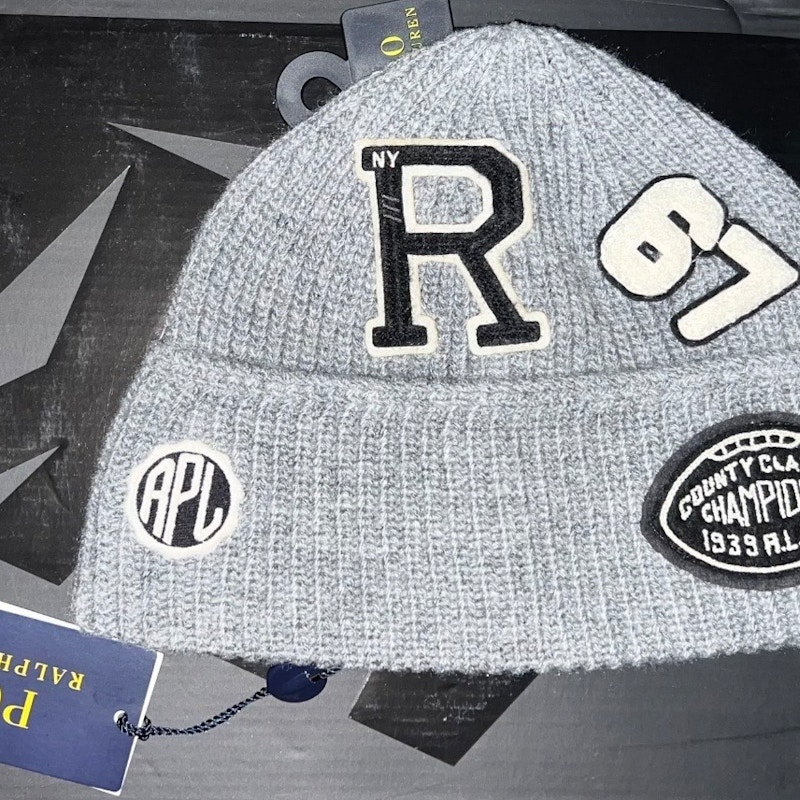 Polo Ralph Lauren Patch Knit Beanie Grey