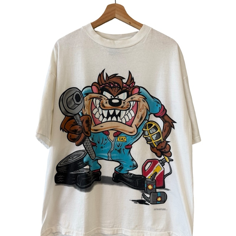 Looney Tunes Taz's Garage T-Shirt White