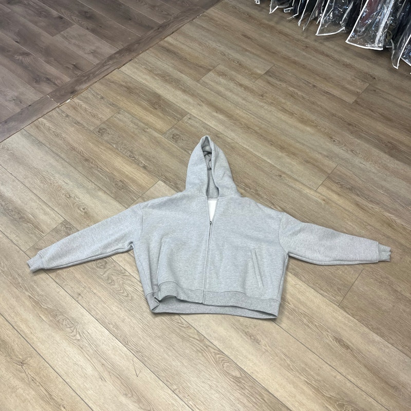 Zip-Up Hooded Sweatshirt Grey