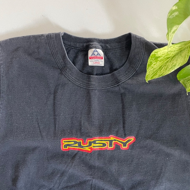 90s Rusty Logo Sleeveless Shirt Black