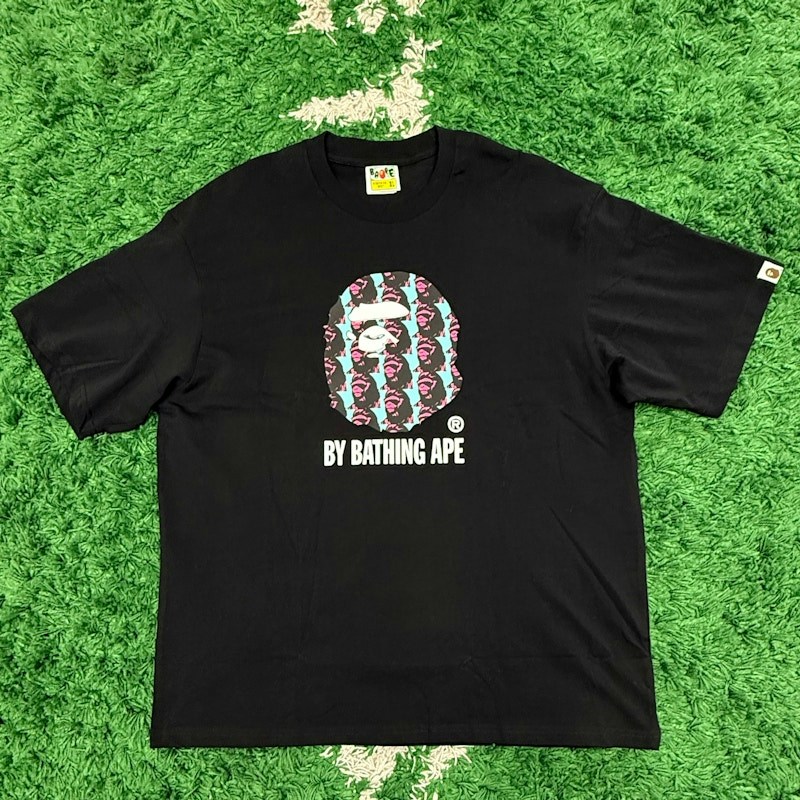 A Bathing Ape Ape Head Pattern By Bathing Ape T-Shirt Black