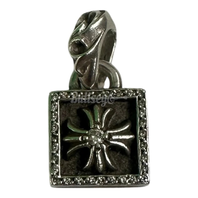 Chrome Hearts Cross Diamond Paved Frame Pendant