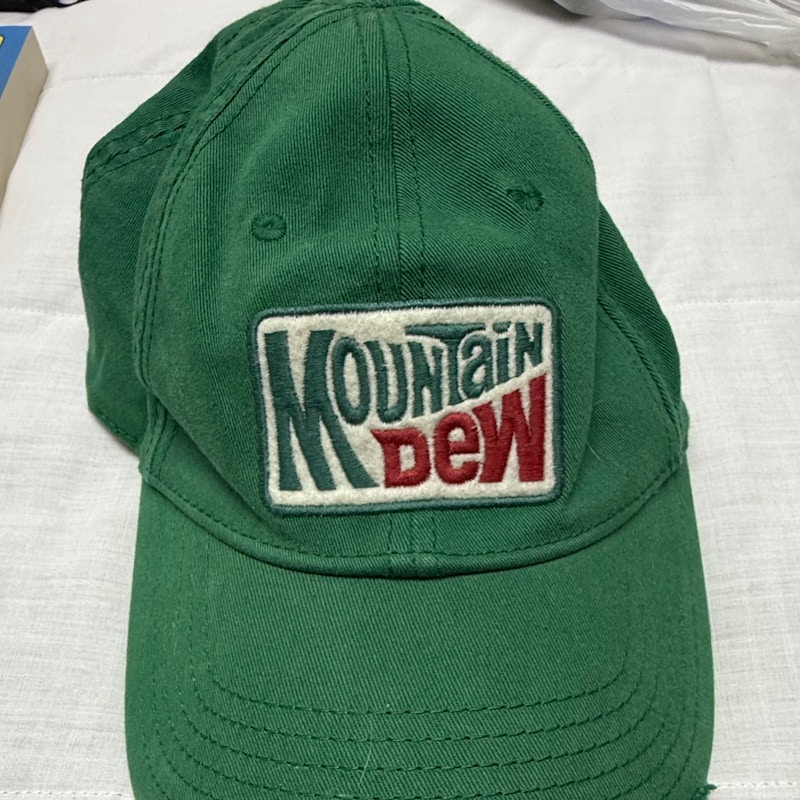 Mountain Dew Vintage Logo Patch Washed Canvas Hat Green