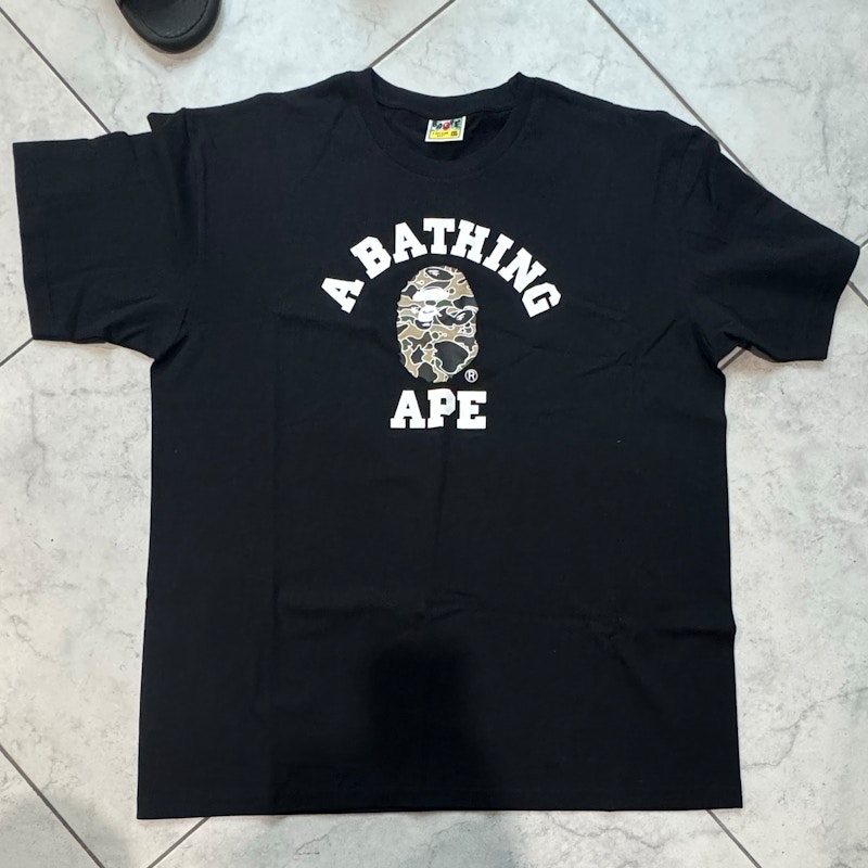 A Bathing Ape Camo Big Ape Head T-Shirt Black