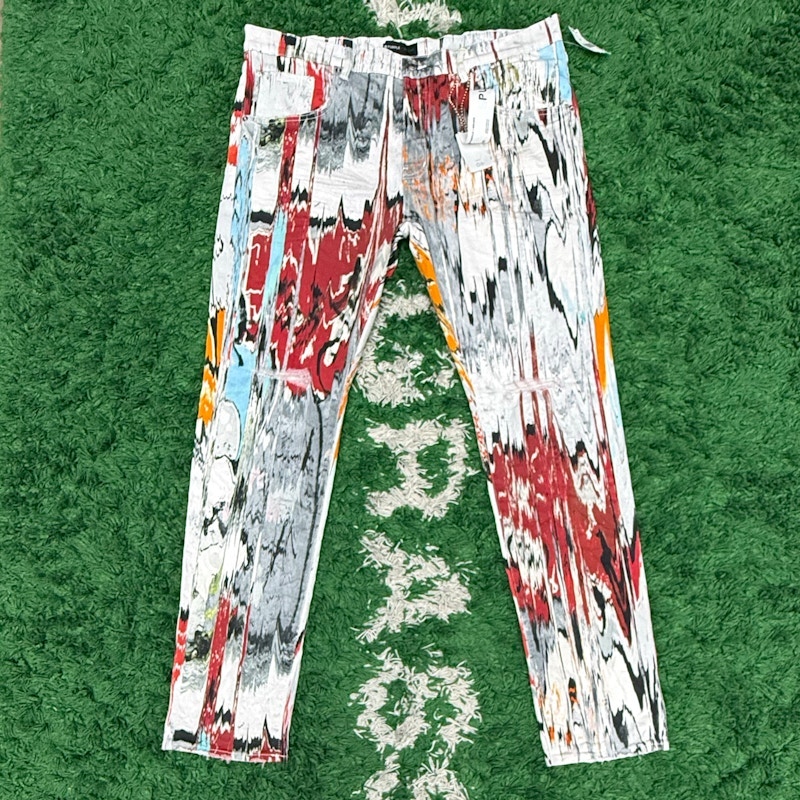 Purple Brand P001 Paint Splatter Slim Jeans