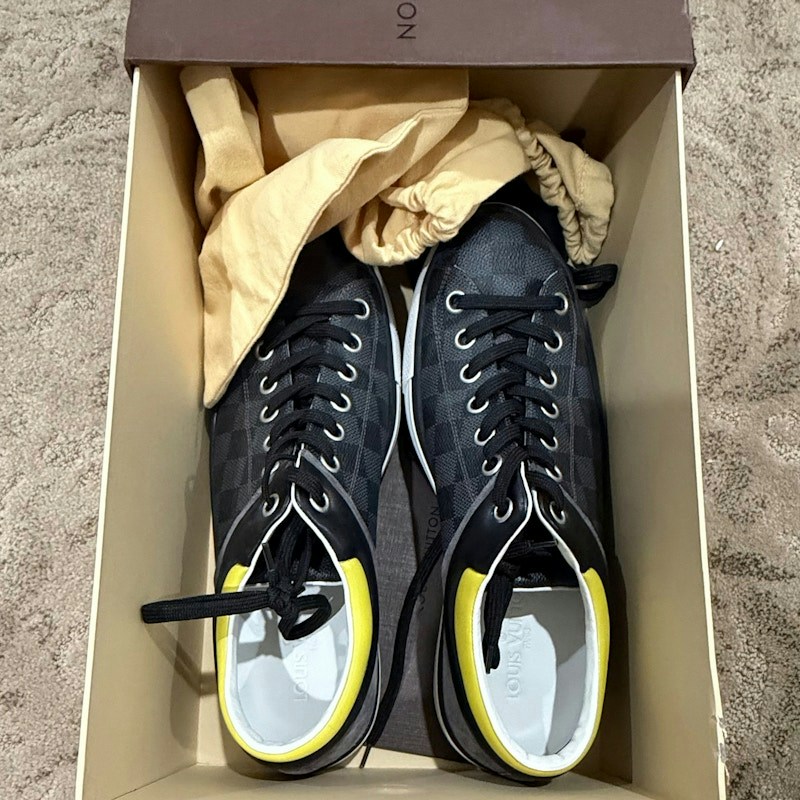 Louis Vuitton Low Top Sneaker Graphite Damier Yellow