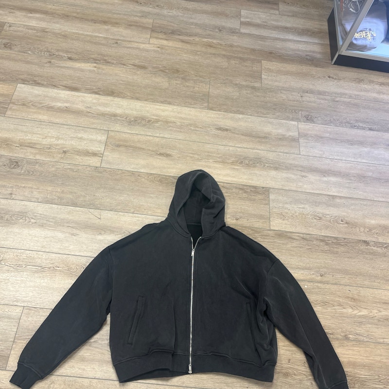 Zip-Up Hooded Sweatshirt Black