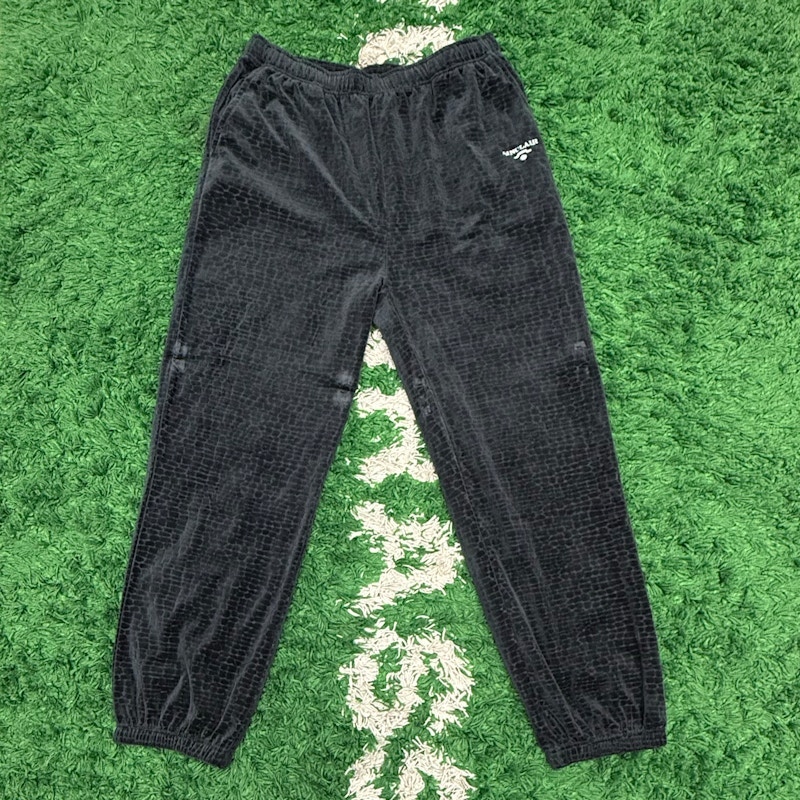 Sinclair Croc-Jacquard Velour Track Pants Black