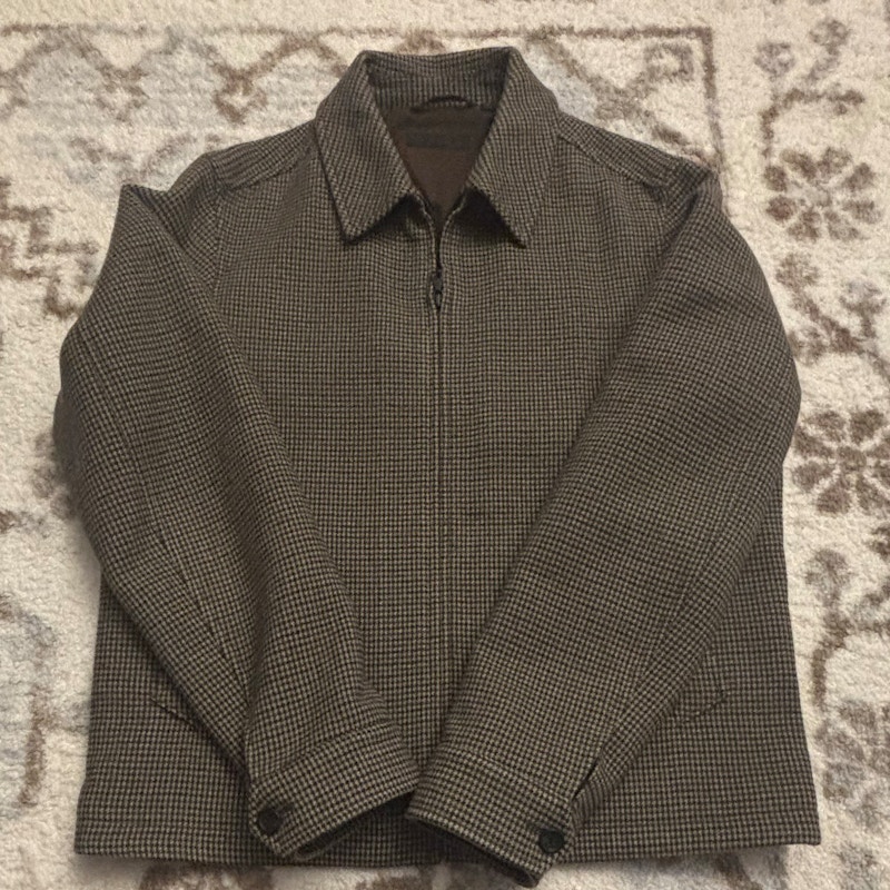 Uniqlo Blouson Jacket Brown Houndstooth