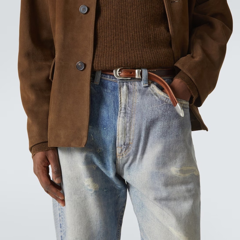 Our Legacy 2 CM Western Belt Brown Leather