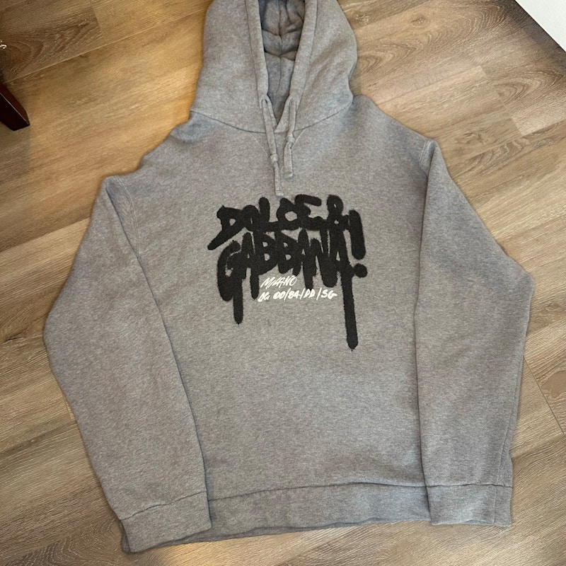 Dolce & Gabbana Graffiti Logo Hoodie Grey
