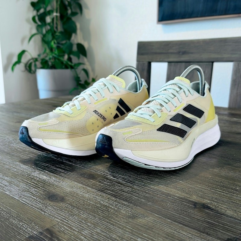 adidas Adizero Boston 11 Running Shoes Ecru Tint/Night Metallic/Beam Yellow
