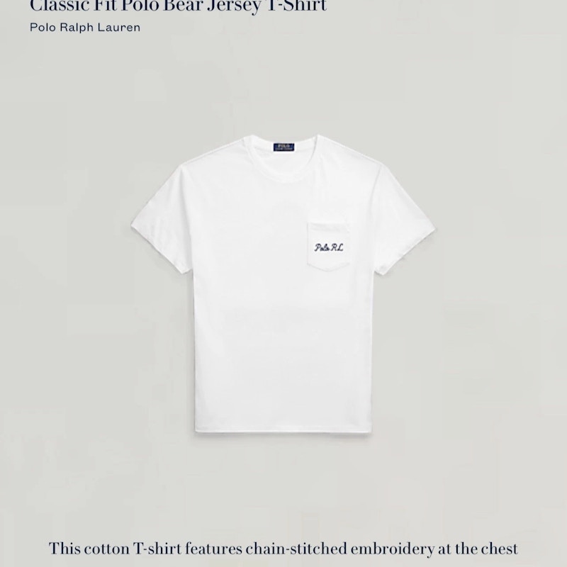 Polo Ralph Lauren Classic Fit Polo Bear Jersey T-Shirt White