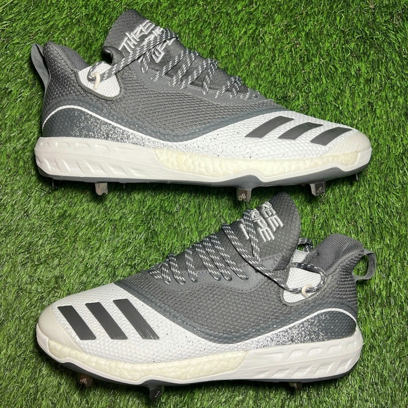 Adidas Icon Metal Baseball Cleats Grey White
