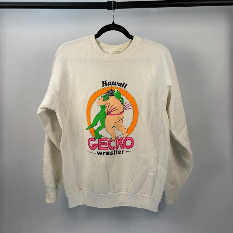 Gecko Hawaii Wrestler Sweatshirt White