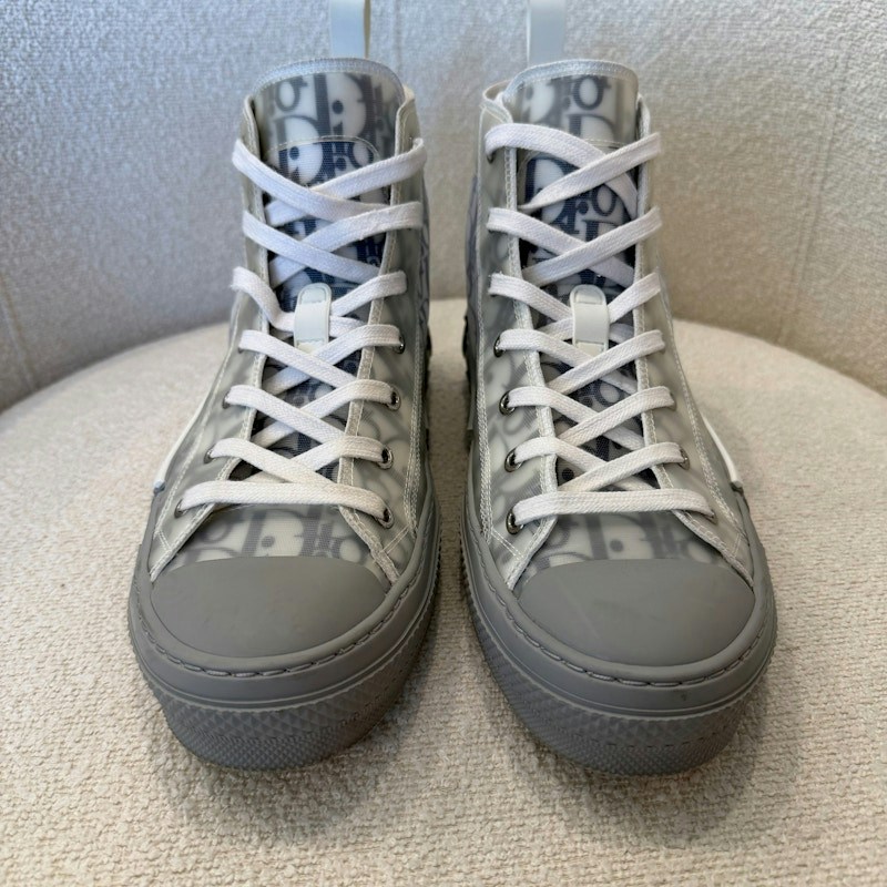 Dior B23 High Top Sneaker Oblique Transparent Grey