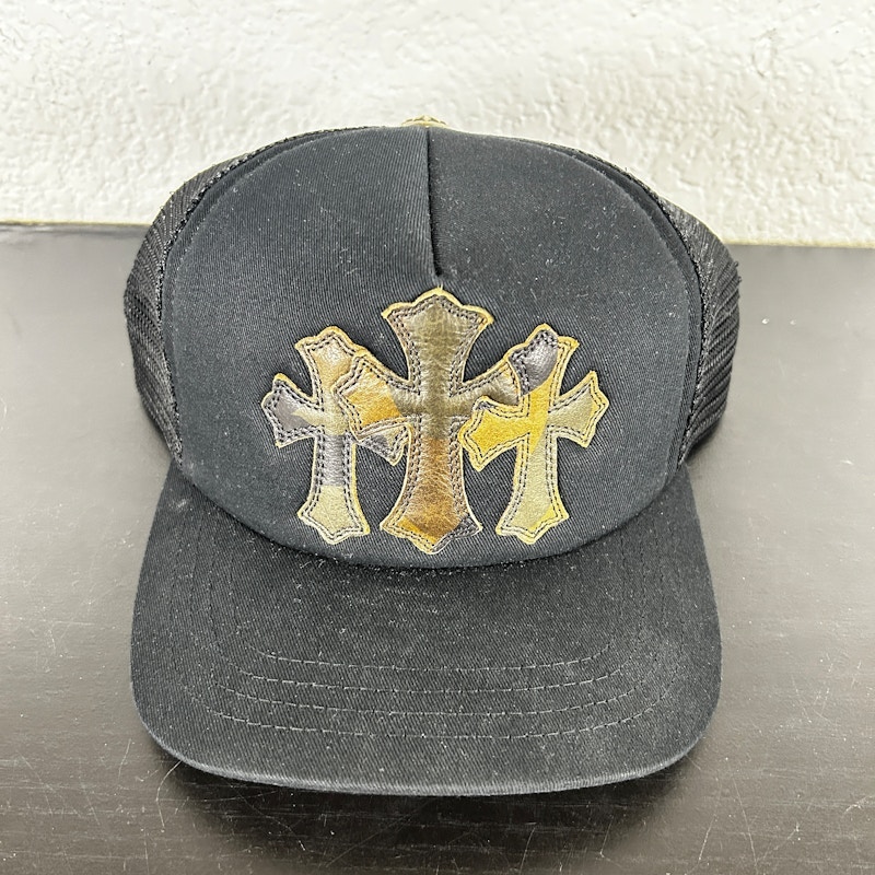 Chrome Hearts Triple Cross Patch Trucker Hat Black