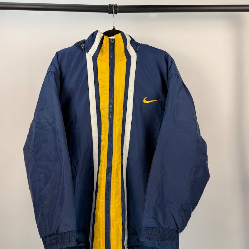 Nike Full-Zip Windbreaker Jacket Blue Yellow White