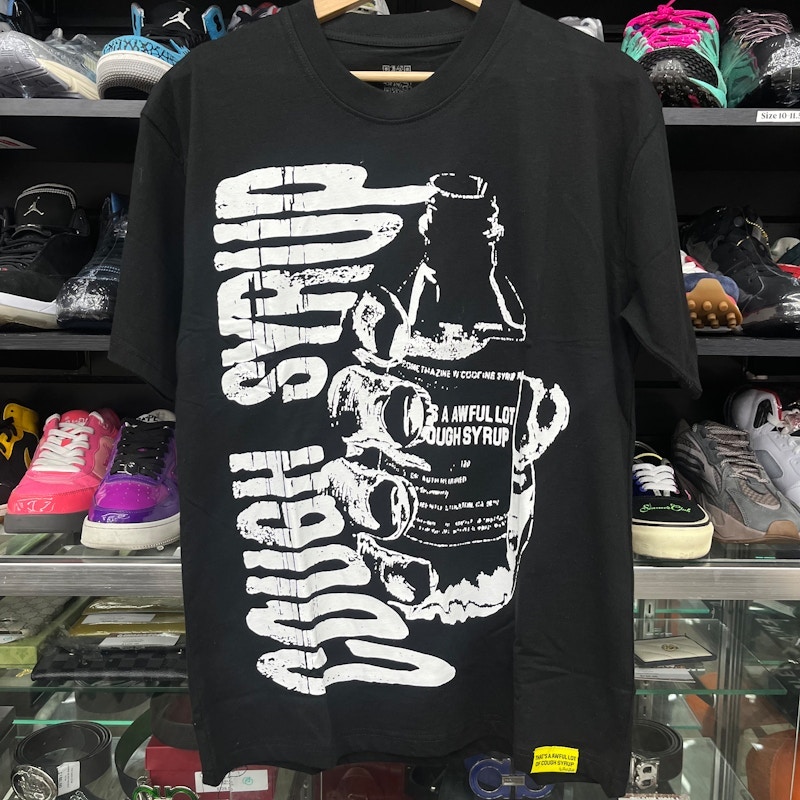 Awful Lot of Cough Syrup Warning Firearms T-Shirt Black