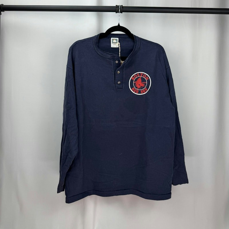90s Boston Red Sox Long Sleeve Henley Shirt
