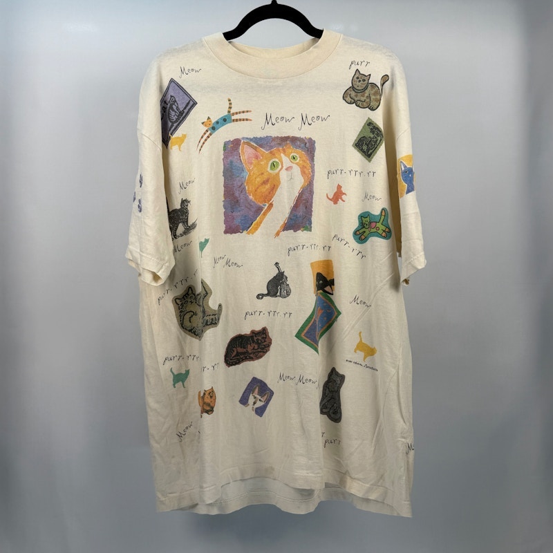 Cat Graphic T-Shirt Off White