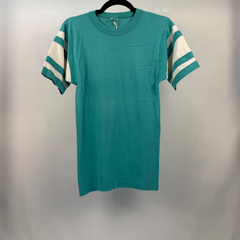 Champion Tee Shirt Teal White