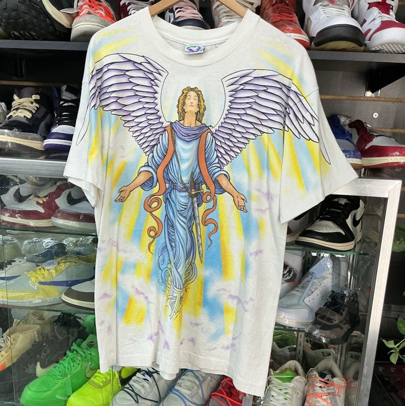 Liquid Blue Gustave Dore Angel Graphic T-Shirt White