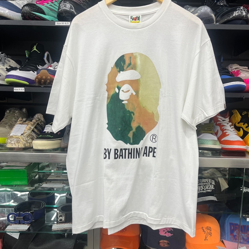 A Bathing Ape Watercolor Camo Ape Head T-Shirt White
