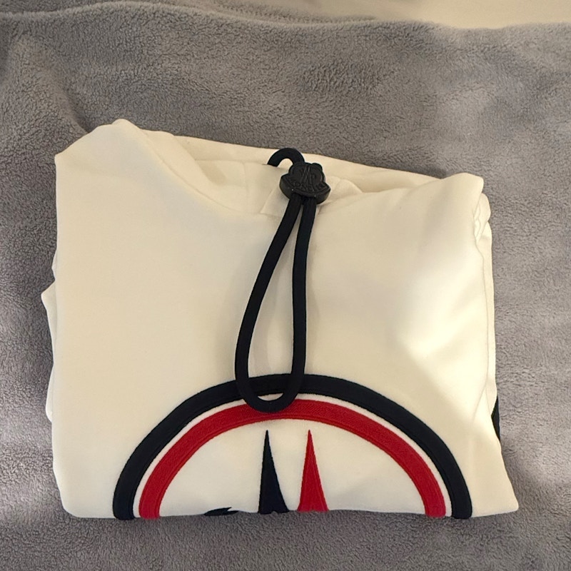 Moncler maxi Logo Hoodie White