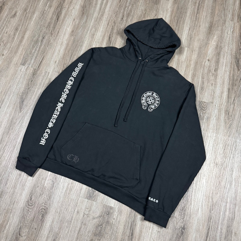 Chrome Hearts Horseshoe Logo Hooded Sweatshirt Black