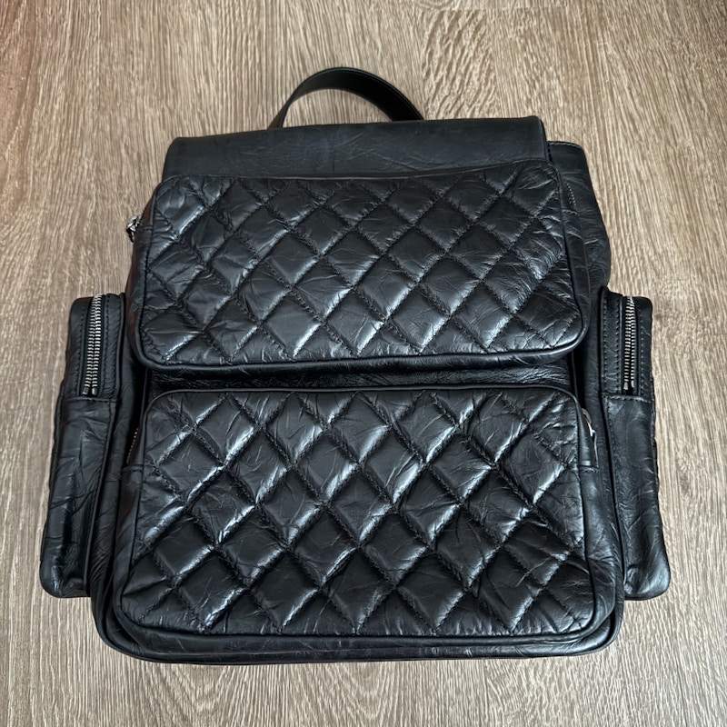 Chanel Quilted Backpack Black