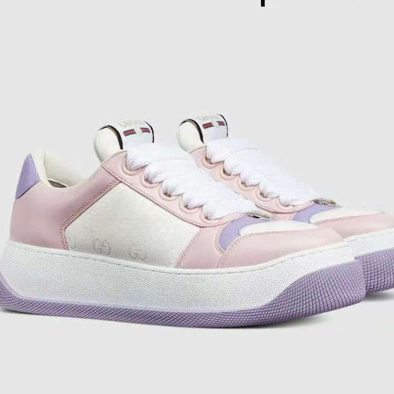 Gucci GG Canvas Platform Sneaker White Pink Purple