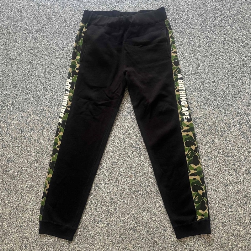 A Bathing Ape Camo Side Stripe Sweatpants Black