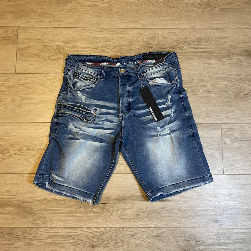 Rockstar Washed Blue Venice Denim Shorts