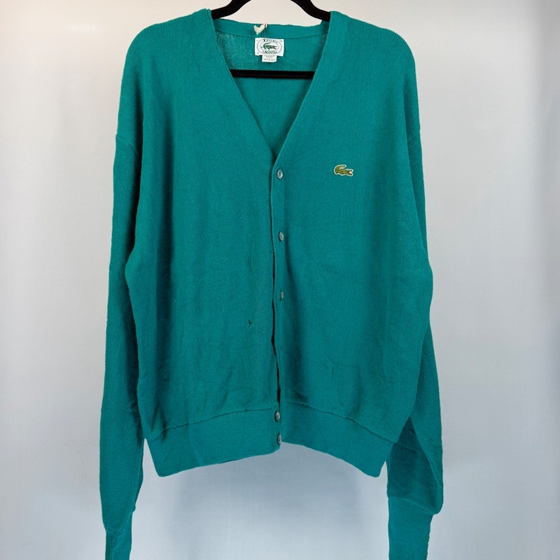 Izod Lacoste Cardigan Sweater Green
