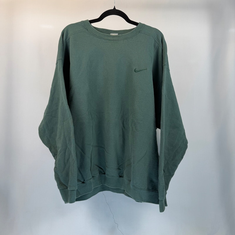 Nike Embroidered Swoosh Crewneck Sweatshirt Green