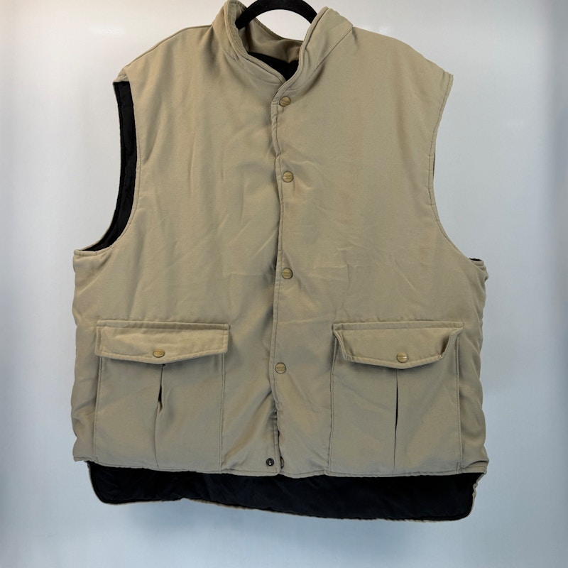 Multi-Pocket Snap Front Utility Vest Tan