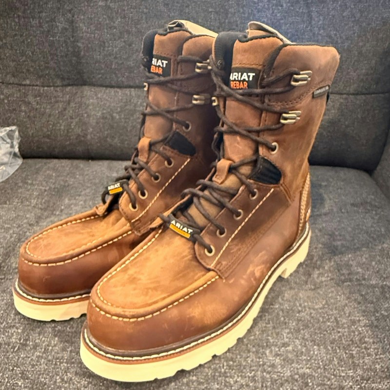 Ariat Rebar Lift 8" Waterproof Composite Toe Work Boot Distressed Brown