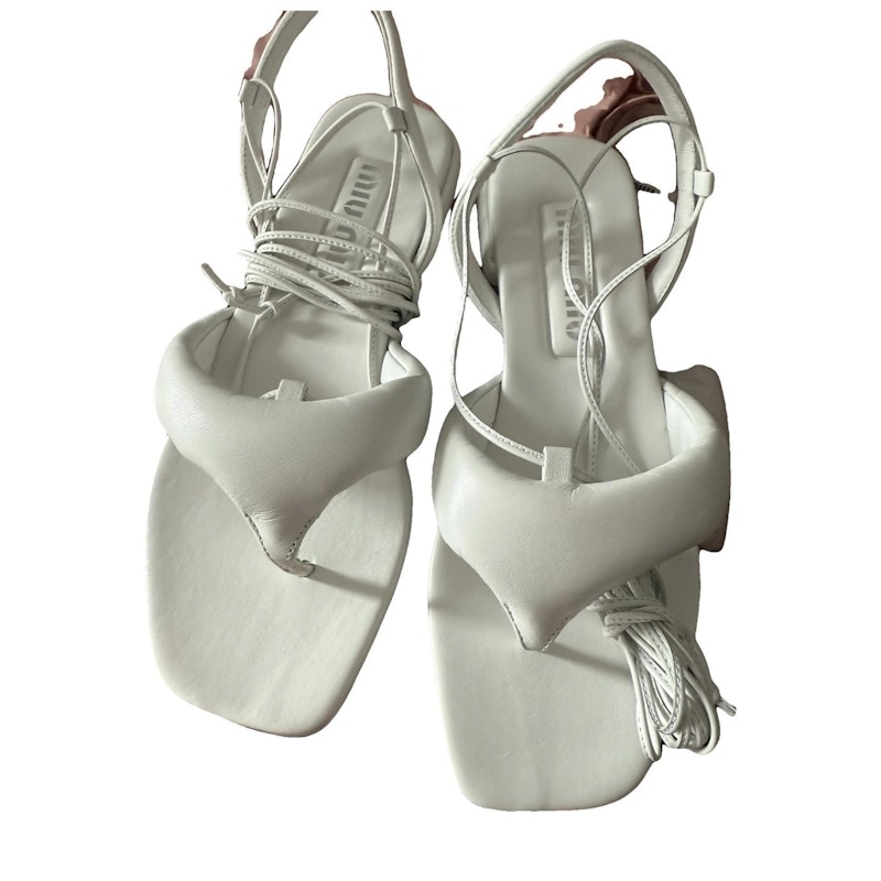 Miu Miu Padded Thong Sandals White
