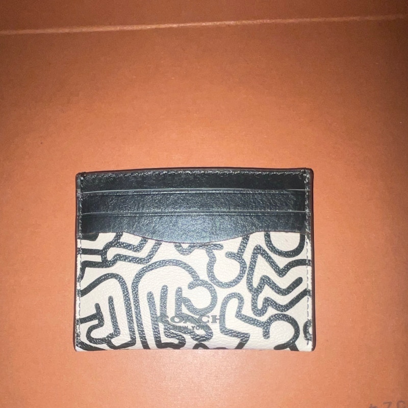 Coach Keith Haring Card Case Black White