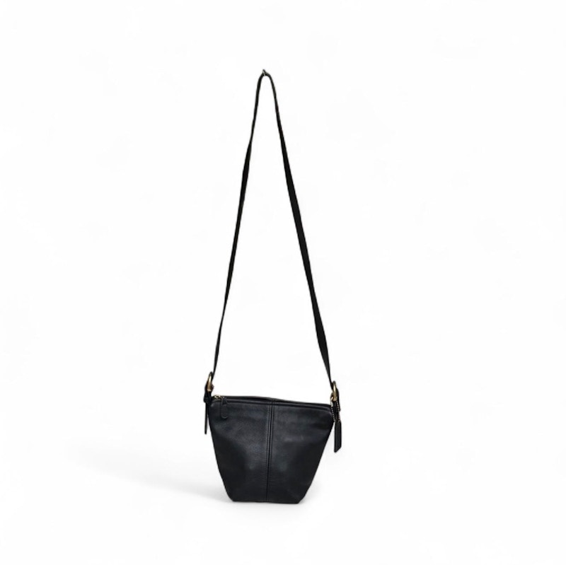 Coach MacDougal Leather Crossbody Bucket Bag Black
