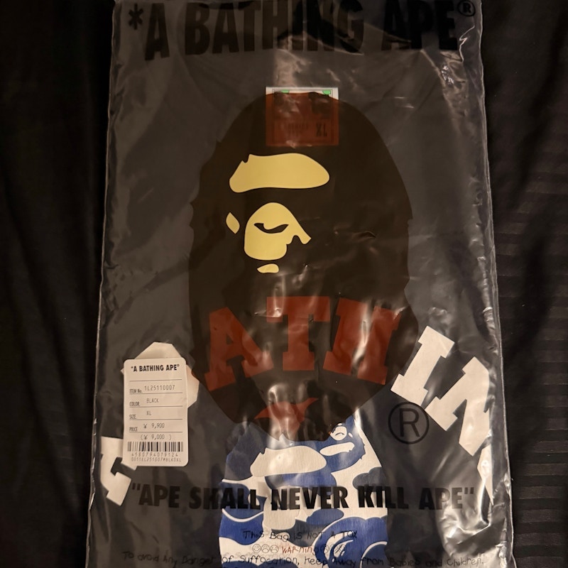 A Bathing Ape College Tee Black Blue
