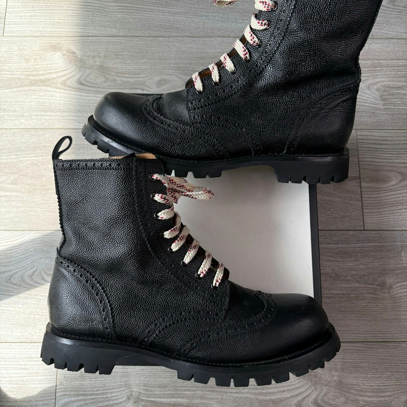 Gucci Brogue Leather Boot Black