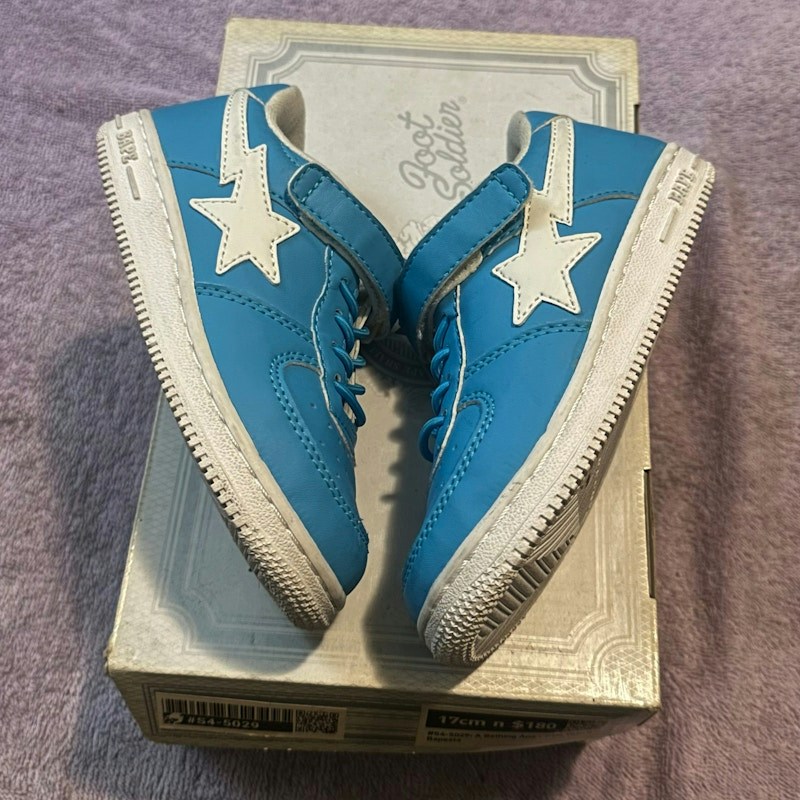A Bathing Ape Velcro Bapesta Sax Blue (Kids)