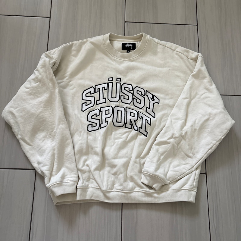 Stüssy Sport Applique Crewneck Sweatshirt Off White