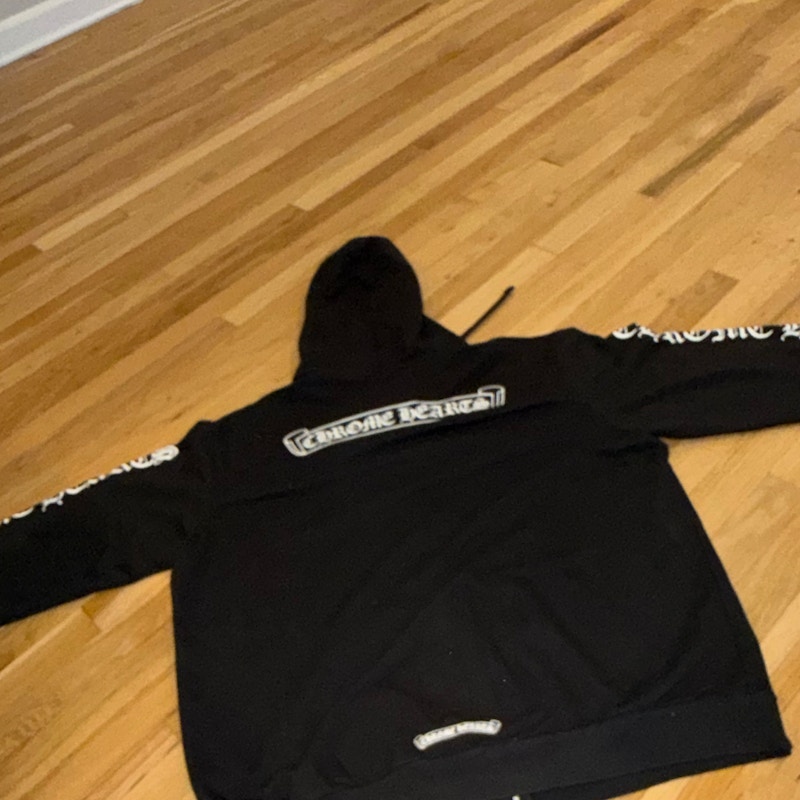 Chrome Hearts Zip Up Hooded Sweatshirt Black