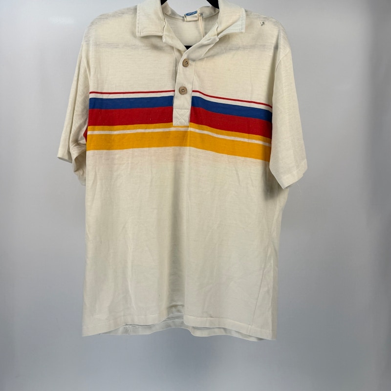 Striped Polo Shirt White
