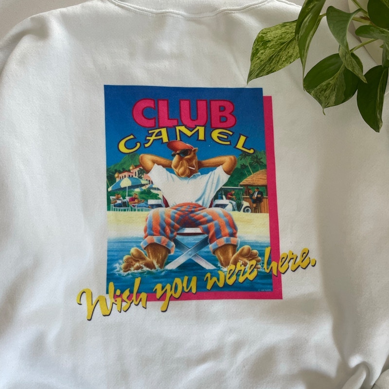 1991 Club Camel Wish You Were Here Sweatshirt White