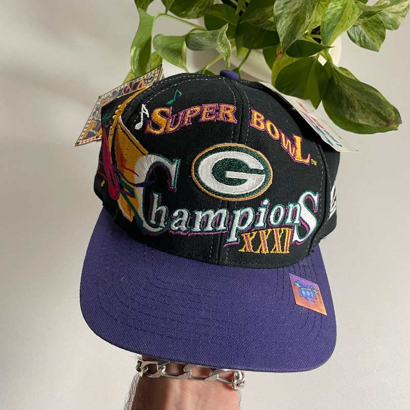 1997 Logo Athletic Green Bay Packers Super Bowl XXXI Hat Black