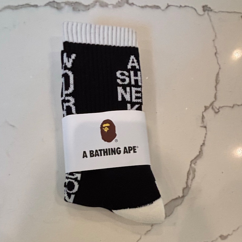 A Bathing Ape Ape Shall Never Kill Ape Socks Black